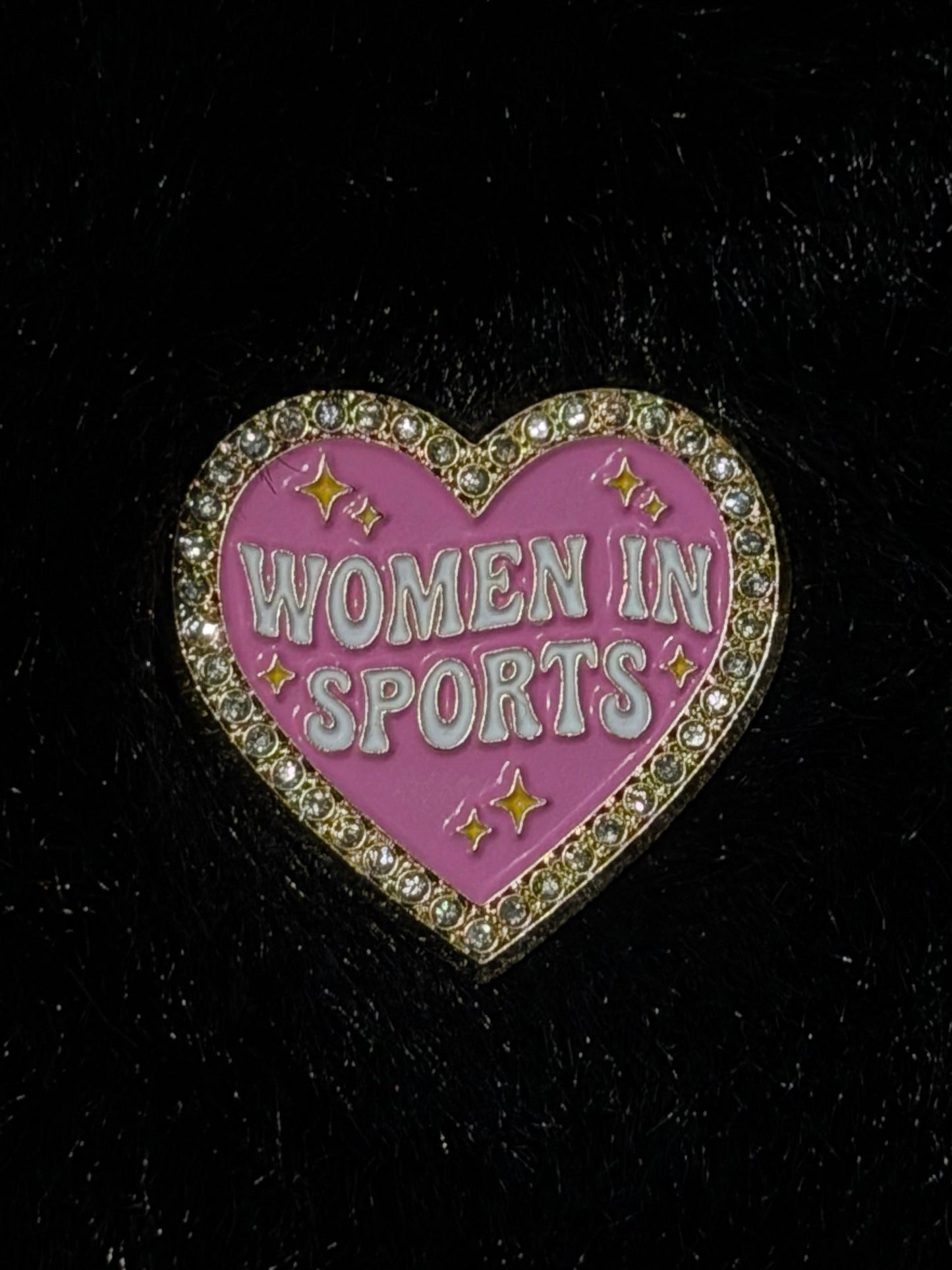 Women in Sports Pink and Gold Heart Enamel Pin