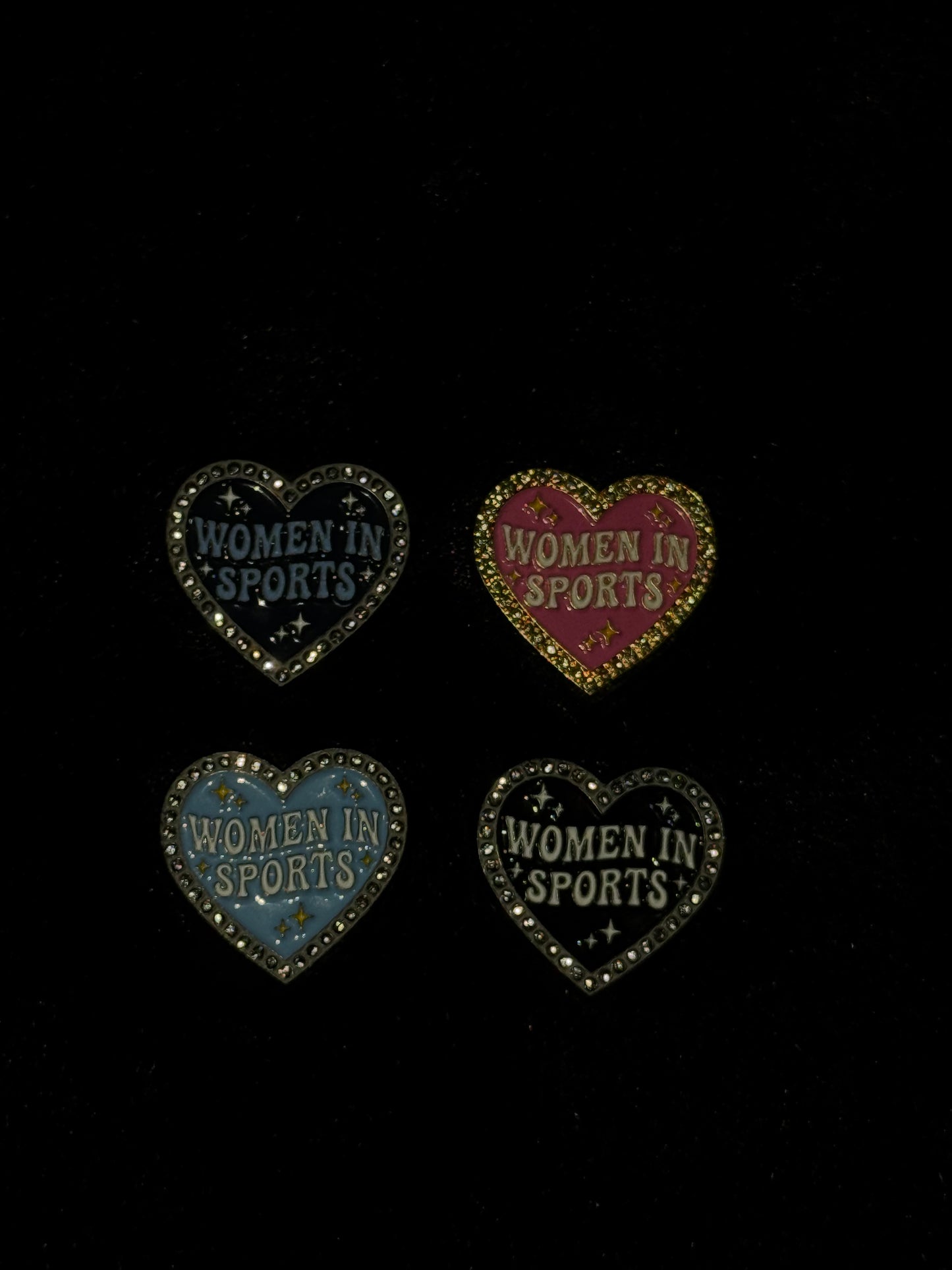 Women in Sports Black and White Enamel Pin | Glow in the Dark