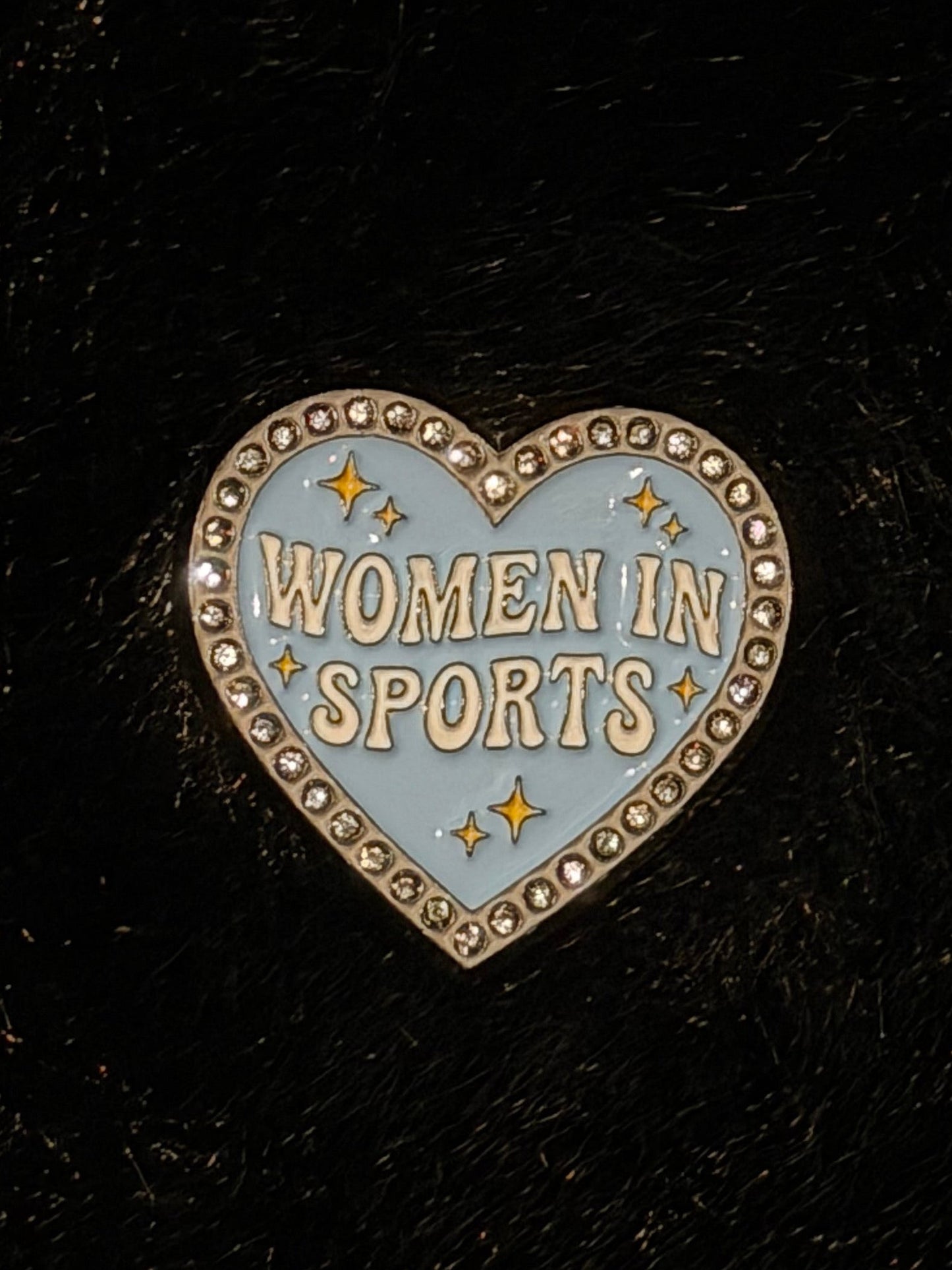 Women in Sports Light Blue and Yellow Heart Enamel Pin