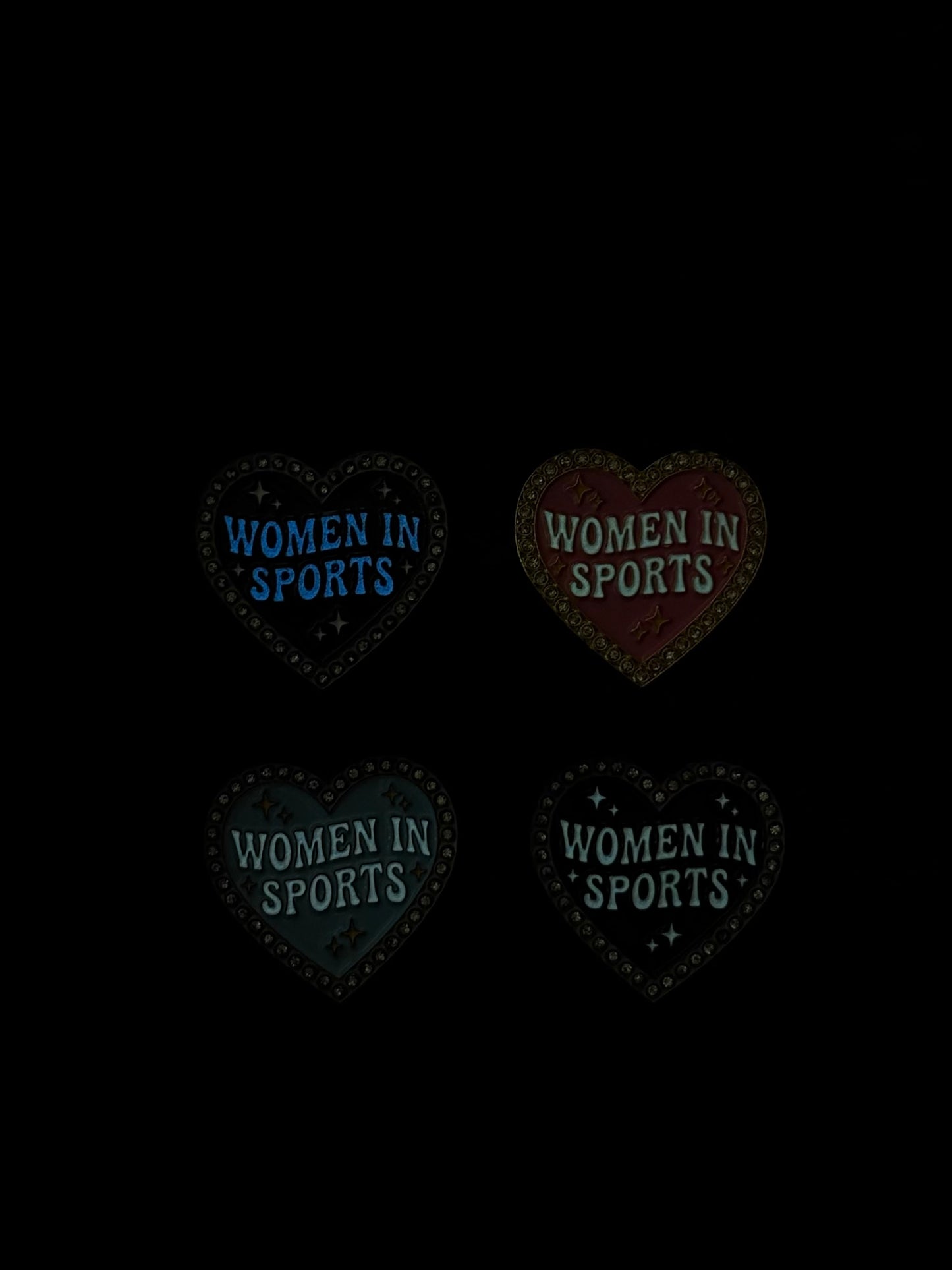 Women in Sports Black and White Enamel Pin | Glow in the Dark